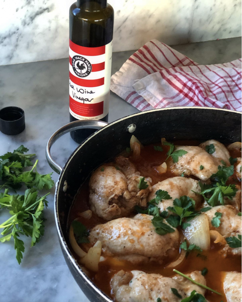 Chicken in Red Wine Vinegar Jam Relish Sauce Australian Made