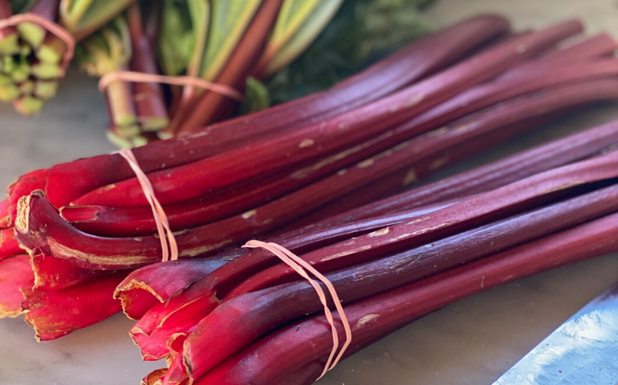 Pot-Roasted Rhubarb and Raspberries with Vanilla Bean & Lemon