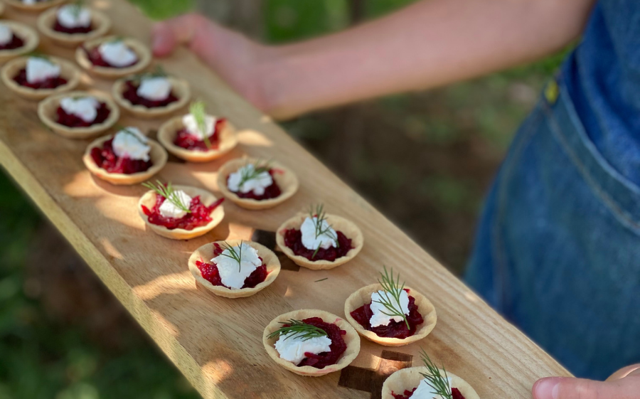 Beetroot Relish & Goats Cheese Canapé