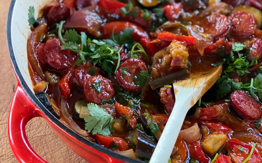 Late Summer Ratatouille with Chorizo