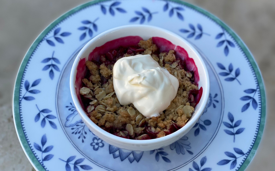 Plum & Raspberry Crumble