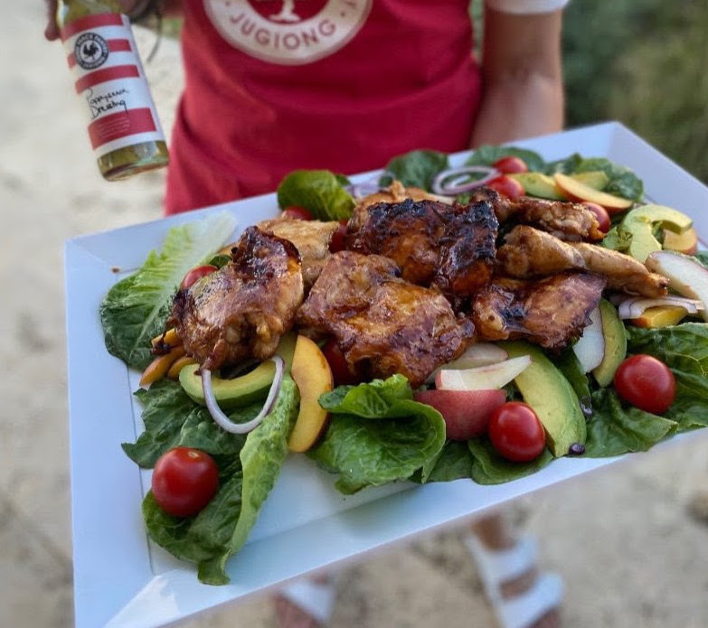 Marinated Chicken, Avocado & Peach Salad