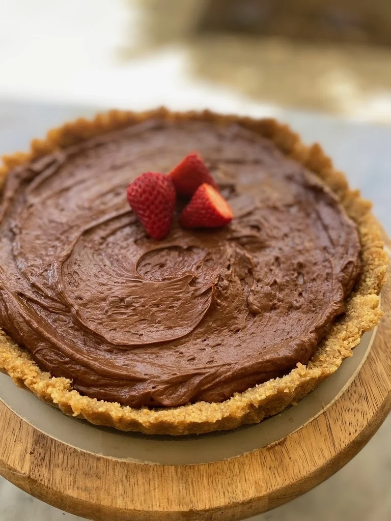 Easy Chocolate Tart with Marinated Strawberries Recipe