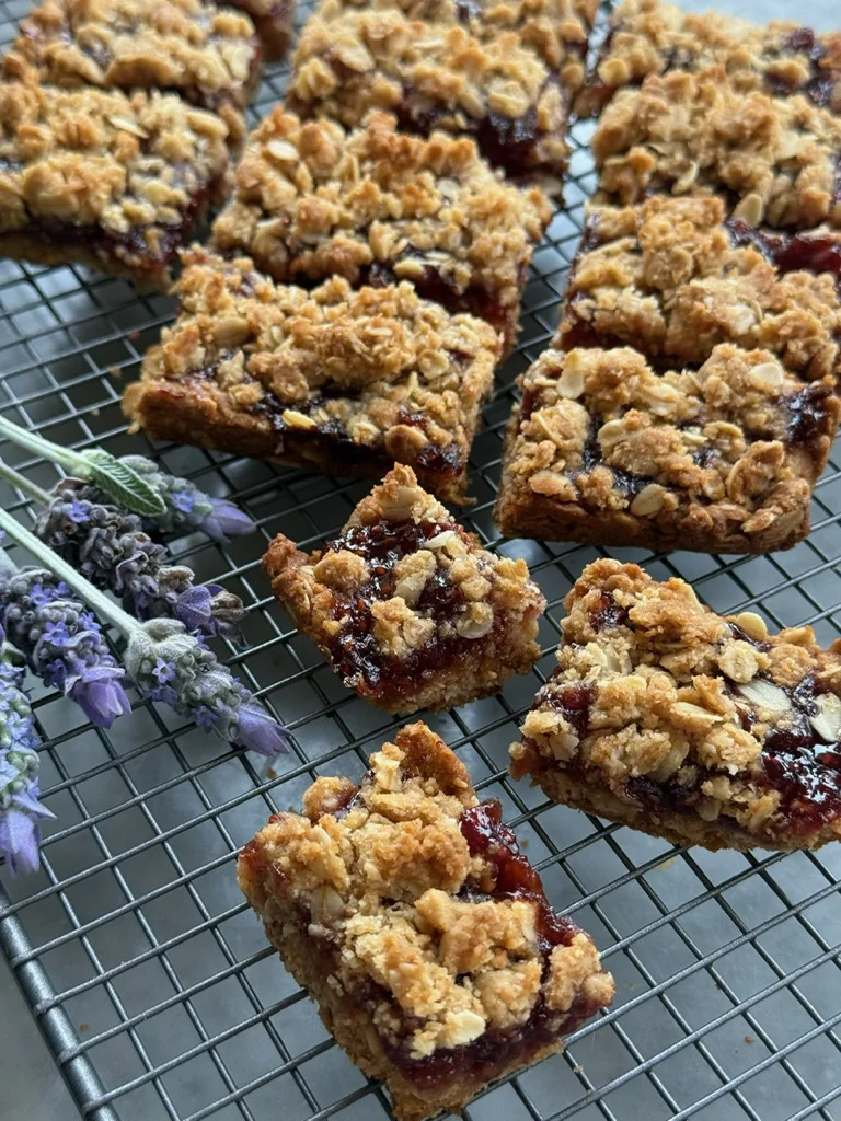 Buttery Coconut Jam Slice