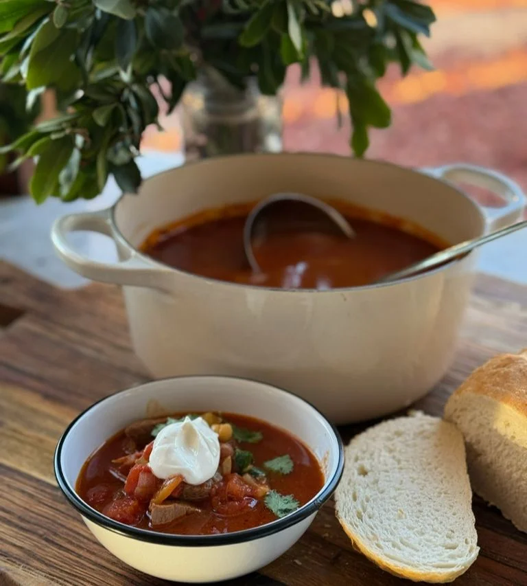 Slow Cooked Lamb, Tomato & Chickpea Soup