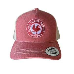 Long Track Pantry Red Denim Trucker Hat